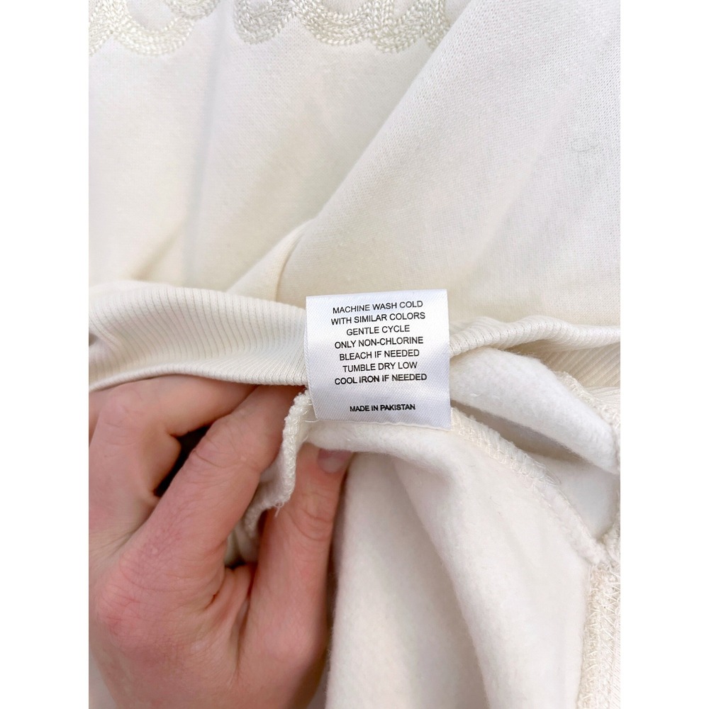 Le ALX Colorado Embroidered Organic Cotton Sweatshirt Creme Womens Medium NEW - Picture 7 of 8